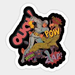 Ouch Pow Zap cartoon vintage comics design Sticker